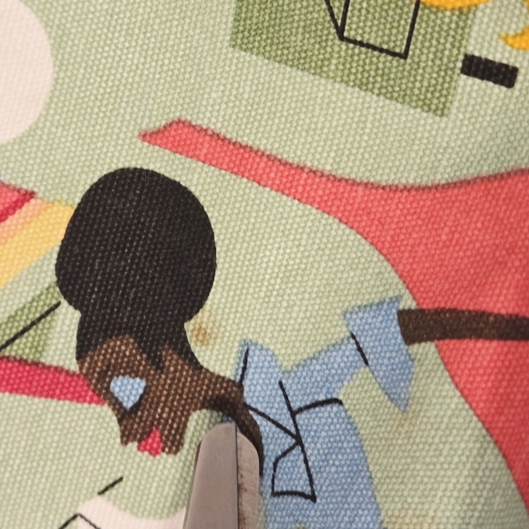 Vintage Neiman Marcus Retired Fashion Diva Pattern Purse Bamboo Handles Retro - Picture 10 of 13